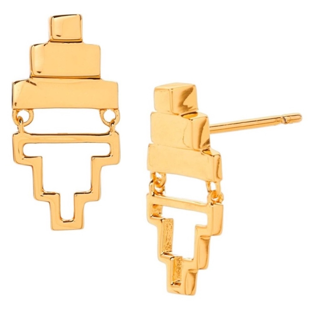 Gorjana Peytin Hinged Stud Earring 18K Gold Plated
